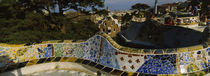 High angle view of a city, Parc Guell, Barcelona, Catalonia, Spain von Panoramic Images