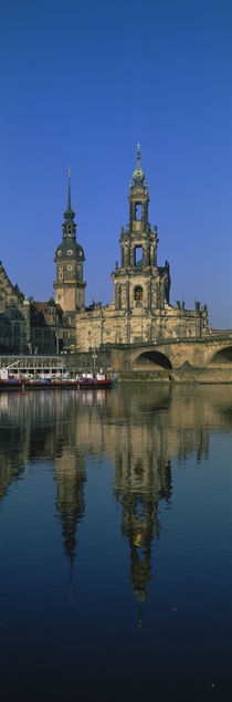 Reflection Of Buildings On Water, Elbe River, Dresden, Germany von Panoramic Images