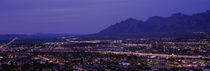 Aerial view of a city at night, Tucson, Pima County, Arizona, USA by Panoramic Images