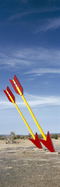 Twin arrows in the field, Route 66, Arizona, USA by Panoramic Images