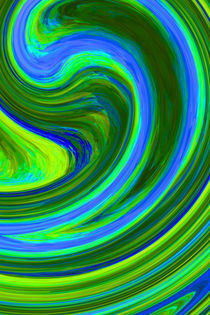 Abstract Blue Green Wave by Yvonne M Remington