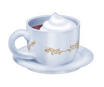 Hot chocolate cup with cream by William Rossin