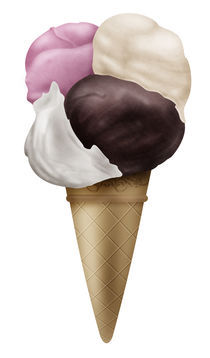 Ice cream cone 4 flavors by William Rossin