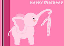 1st Birthday - little pink elephant  by deboracilli