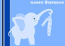 1st Birthday - little blue elephant  by deboracilli