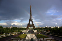Eiffel Tower with 2 rainbows