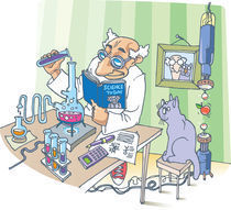 The Scientist and his Cat. von Oleksiy Tsuper