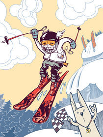 The brave ski freerider. by Oleksiy Tsuper