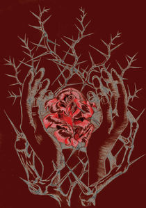 rose and hands red by Nicole Schmidt