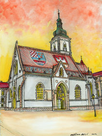 Zagreb St Marks cathedral_morning by Kresimir Bajsic