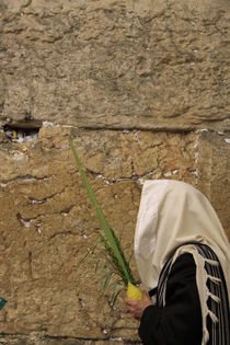 Succot, a prayer with the Four Species at the Western Wall  by Hanan Isachar