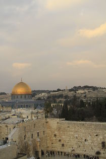 Jerusalem, a view of the Western Wall and the Dome of the Rock by Hanan Isachar