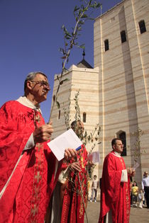 Palm Sunday ceremony at the Church of the Annunciation in Nazareth by Hanan Isachar