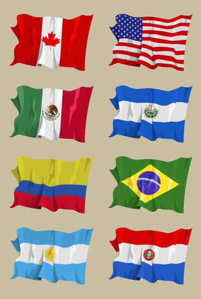 Eight-american-flags