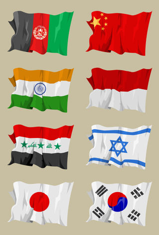 Eight-asian-flags