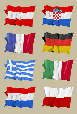 Eight-european-flags
