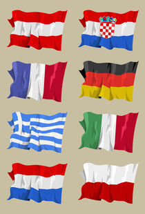 Eight European flags by William Rossin
