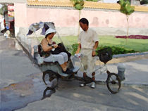 Rikschafahrer in Beijing von Hermann Bauer