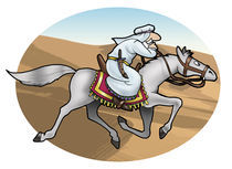 Arabian cavalier in the desert von William Rossin