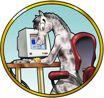 Horse in front of a computer von William Rossin