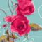 'rote rosen auf turkisen hintergrund' von barbara schreiber