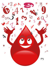 Blood drop and numbers von William Rossin