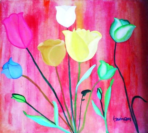 Farbige-tulpen