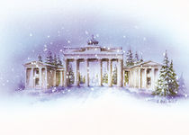 Brandenburger Tor im Winter von E. Axel  Wolf
