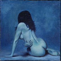 Blue Nude (Female) by Julie Ann Stricklin by Julie Ann  Stricklin