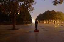 On Duty at Sunset, Tiananmen Square. by John Brooks