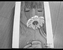 Little girl painting von Anca Damian