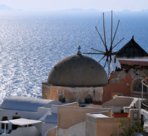 Windmill Santorini Greece by Katerina Vorvi