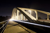 Bridge with traffic by night by Wiebke Wilting