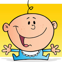Happy Baby Boy Cartoon Character  von hittoon