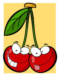 Red Cherry Mascot Cartoon 