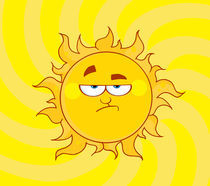 Cartoon Lowering Sun Shining  von hittoon