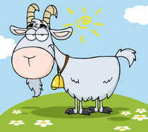 Goat Cartoon Character On A Hill  von hittoon