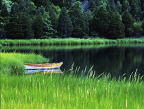 Rowboat on Pond by John Greim