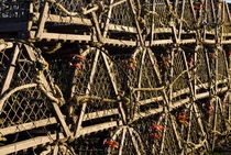 Wooden lobster traps, Cape Cod, USA von John Greim