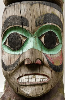 Totem Pole Detail, Alaska, USA by John Greim