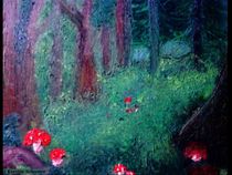 Waldlichtung mit Pilzen von Kerstin Schuster