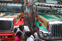 Colorful Busses in Antigua Guatemala by Charles Harker