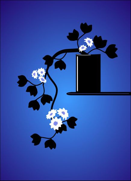 Cascading-flowers-in-silhouette