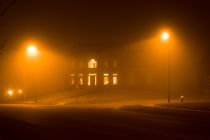 Night fog under the street lights by Irina Moskalev