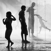 Playing in the fountain III by erich-sacco
