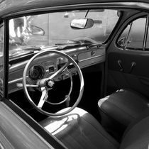 Interior of an old Volkswagen by erich-sacco