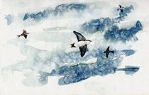Swallows Against A Stormy Sky von Sandy McDermott