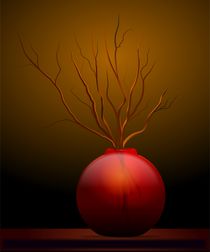 Orange Vase and Twigs by Tim Seward