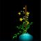 Teal-vase-with-yellow-flowers