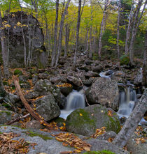 Autumnal waterfall by grimauxjordan